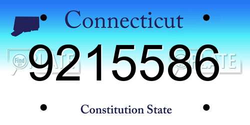 9215586 Connecticut License Plate