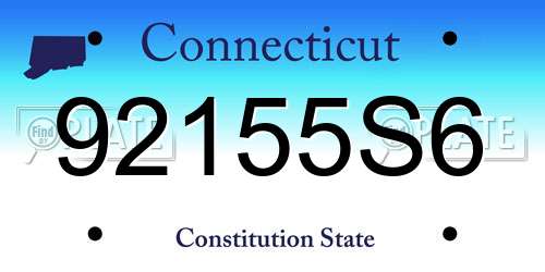 92155S6 Connecticut License Plate
