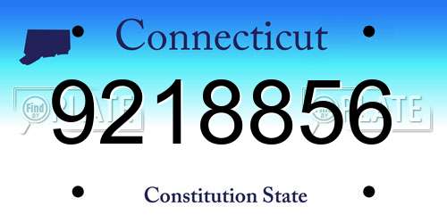 9218856 Connecticut License Plate