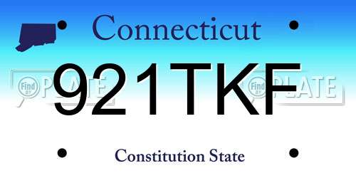 921TKF Connecticut License Plate