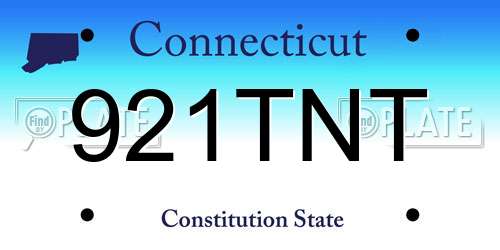921TNT Connecticut License Plate