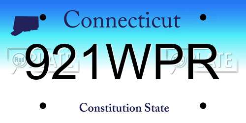 921WPR Connecticut License Plate