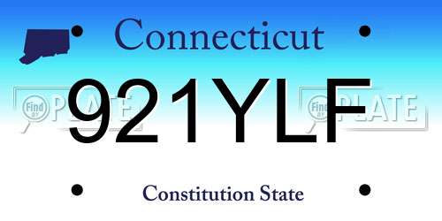 921YLF Connecticut License Plate