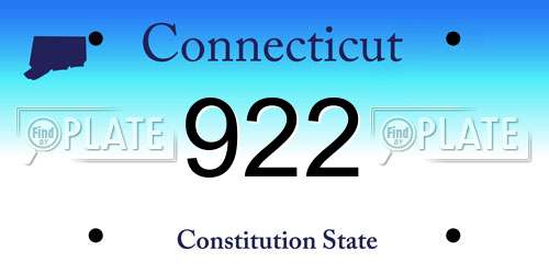922 Connecticut License Plate