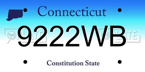 9222WB Connecticut License Plate