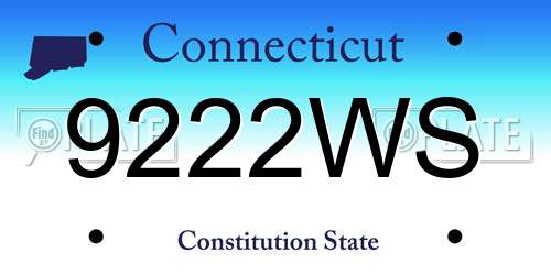 9222WS Connecticut License Plate
