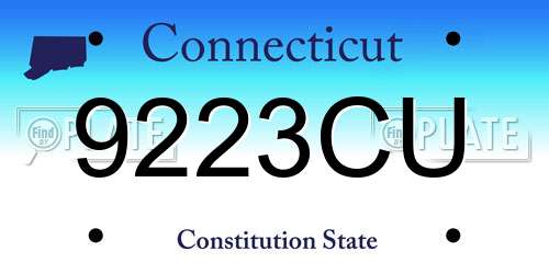 9223CU Connecticut License Plate