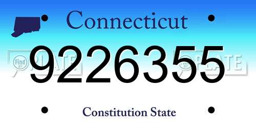 9226355 Connecticut License Plate