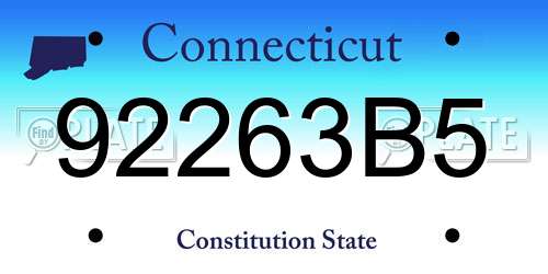 92263B5 Connecticut License Plate