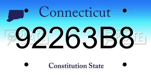 92263B8 Connecticut License Plate