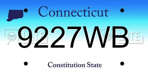 9227WB Connecticut License Plate
