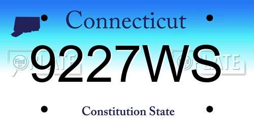 9227WS Connecticut License Plate