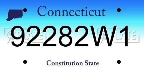 92282W1 Connecticut License Plate