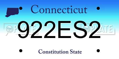 922ES2 Connecticut License Plate
