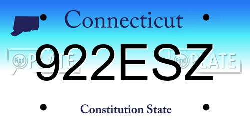 922ESZ Connecticut License Plate
