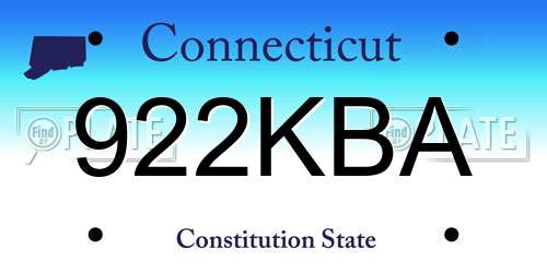 922KBA Connecticut License Plate