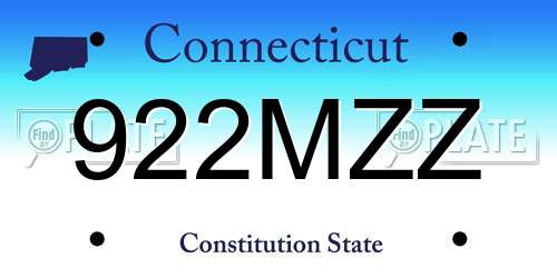 922MZZ Connecticut License Plate
