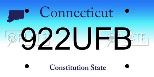 922UFB Connecticut License Plate