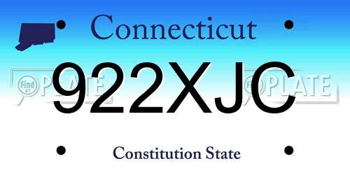 922XJC Connecticut License Plate