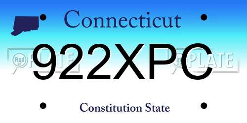 922XPC Connecticut License Plate