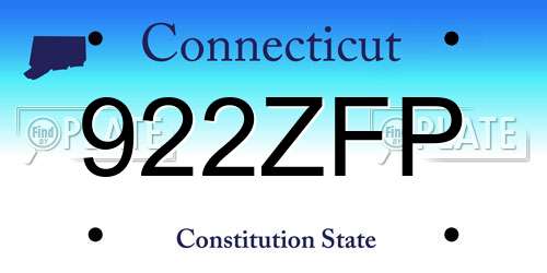 922ZFP Connecticut License Plate