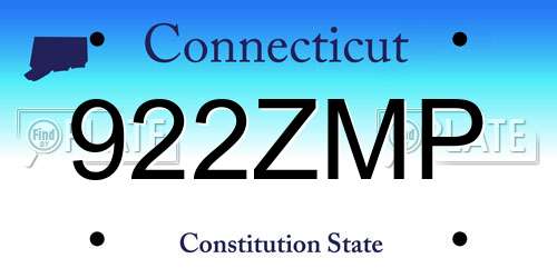 922ZMP Connecticut License Plate