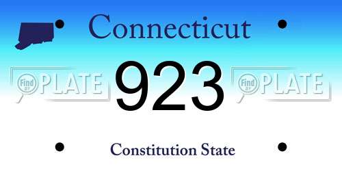 923 Connecticut License Plate
