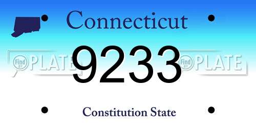 9233 Connecticut License Plate