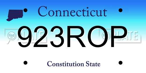 923ROP Connecticut License Plate