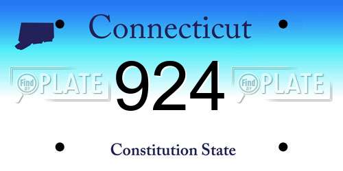 924 Connecticut License Plate