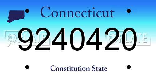 9240420 Connecticut License Plate