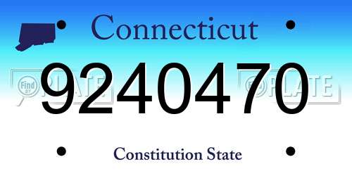 9240470 Connecticut License Plate