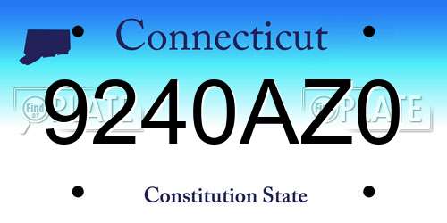 9240AZ0 Connecticut License Plate