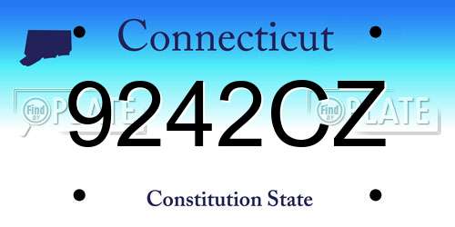 9242CZ Connecticut License Plate