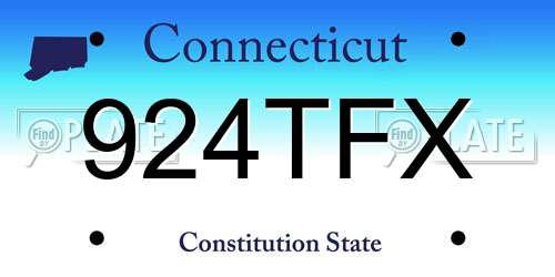 924TFX Connecticut License Plate