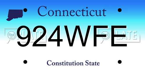 924WFE Connecticut License Plate