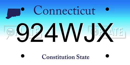 924WJX Connecticut License Plate
