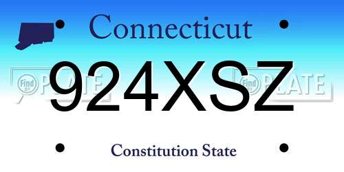 924XSZ Connecticut License Plate