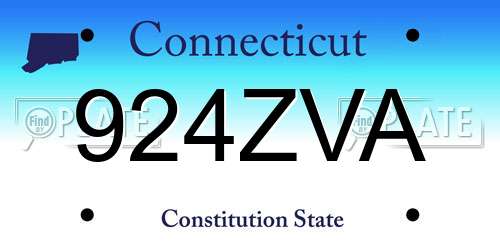 924ZVA Connecticut License Plate
