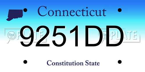 9251DD Connecticut License Plate