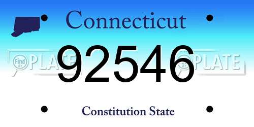 92546 Connecticut License Plate