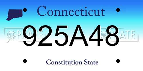 925A48 Connecticut License Plate