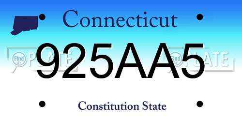 925AA5 Connecticut License Plate