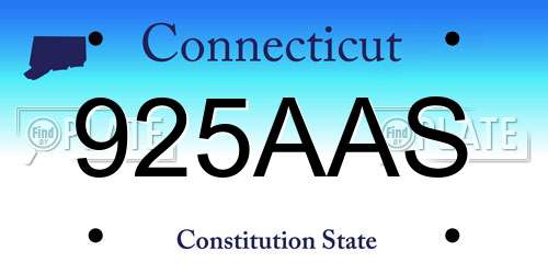 925AAS Connecticut License Plate