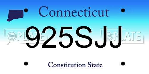 925SJJ Connecticut License Plate