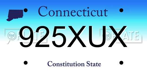 925XUX Connecticut License Plate