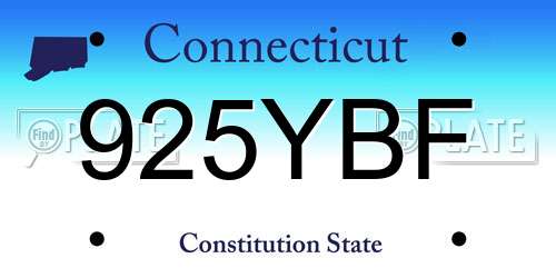 925YBF Connecticut License Plate