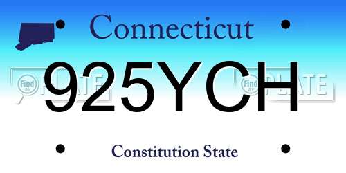 925YCH Connecticut License Plate
