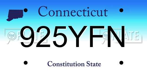 925YFN Connecticut License Plate