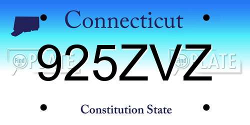 925ZVZ Connecticut License Plate